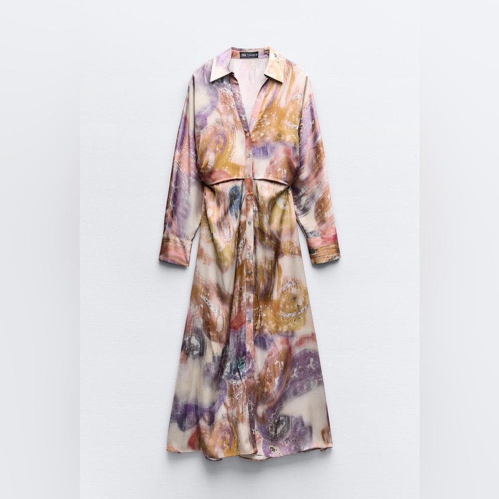 Satin Print Dress